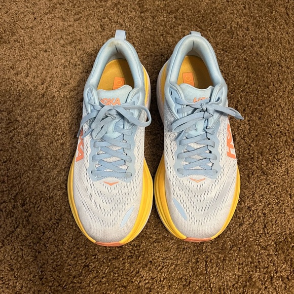 Hoka Shoes - Hoka Athletic Shoes in Light Blue and Yellow